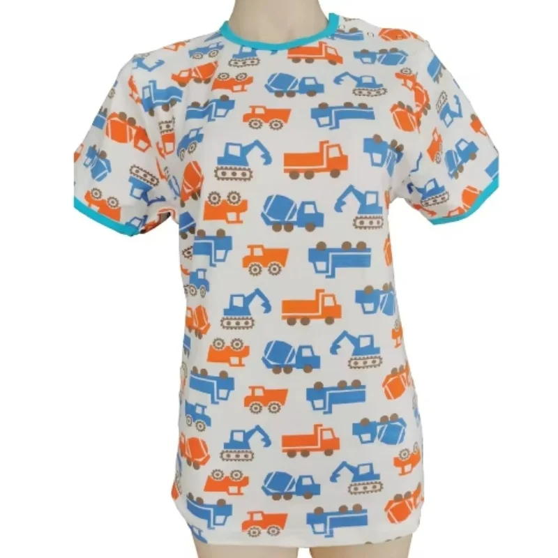 

Car PatternT Shirt One-Shoulder Snap ABDL Adult Baby Top Couple Top Abdl Clothes Adult Top