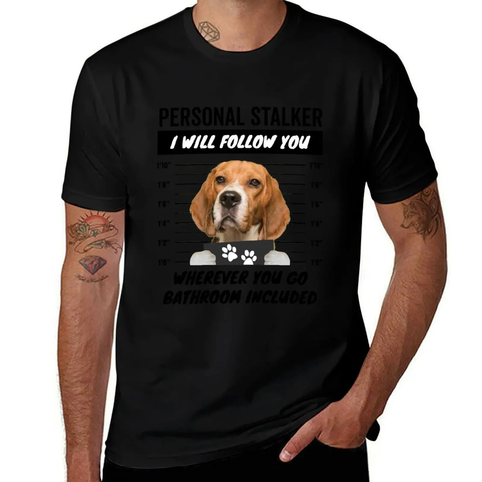 Personal Stalker Dog - Beagle T-Shirt Performance Workout Short Sleeve Tee T-Shirt