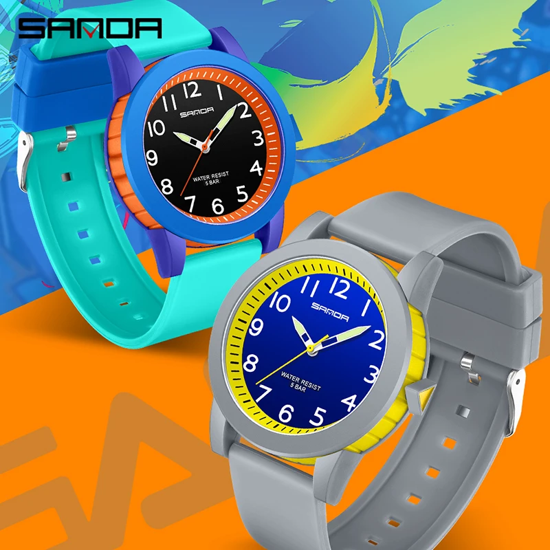 SANDA Fashion Brand Men Sports Quartz Watch 50M Waterproof Casual Simple Design Boy\'s Watch Personality Trend Hot Student Watch