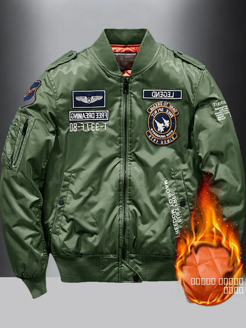 

Мужская зимняя куртка-бомбер в стиле ретро-авиатора (MA Pilot), свободного кроя, из хлопка, для города и работы