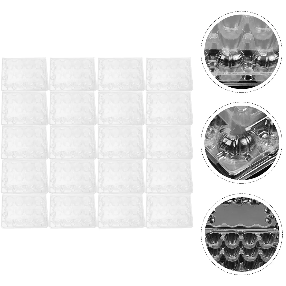 

20 Pcs Peeler Egg Trays for Deviled Eggs Quail Accessories Transparent Plastic Container