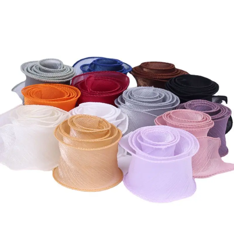 

10 Yards /50MM Twill pleated Tulle Ribbon DIY Handmade Material Headwear Hair Bows Clothing Accessories