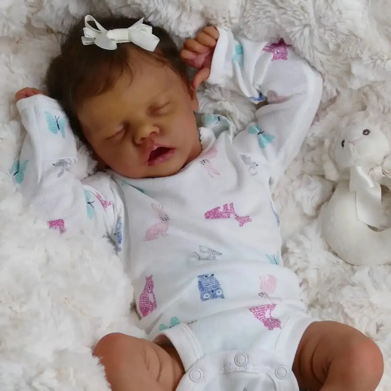 

Risbecko 17 Inch Lifelike Black Reborn Baby Doll - African American Soft Cloth Body Doll - Birthday Gift/Christmas Gift