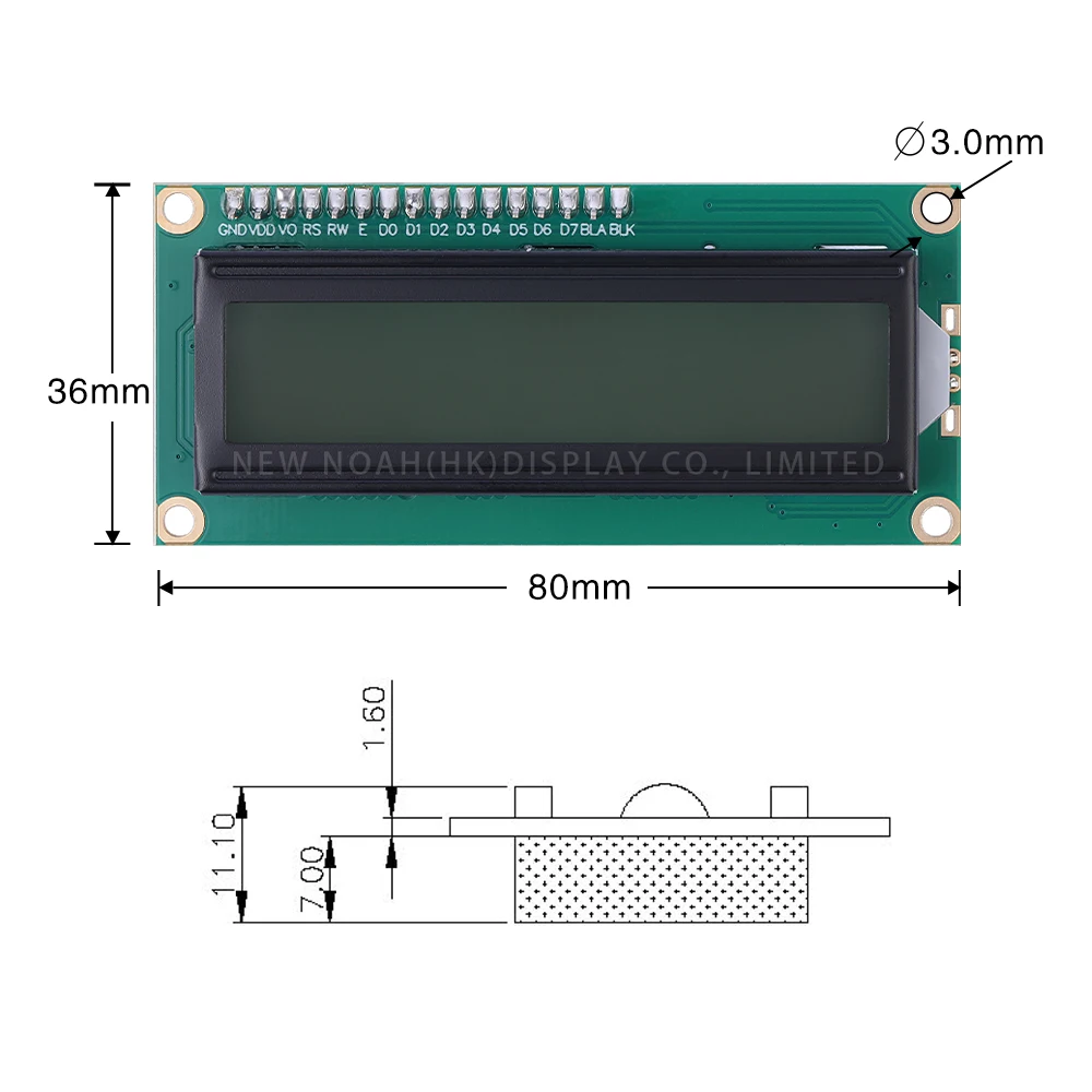Orange Light Black Letters 1602A IIC Adapter Board Multiple Languages 1602 LCD Controller ST7066U Character Display Screen