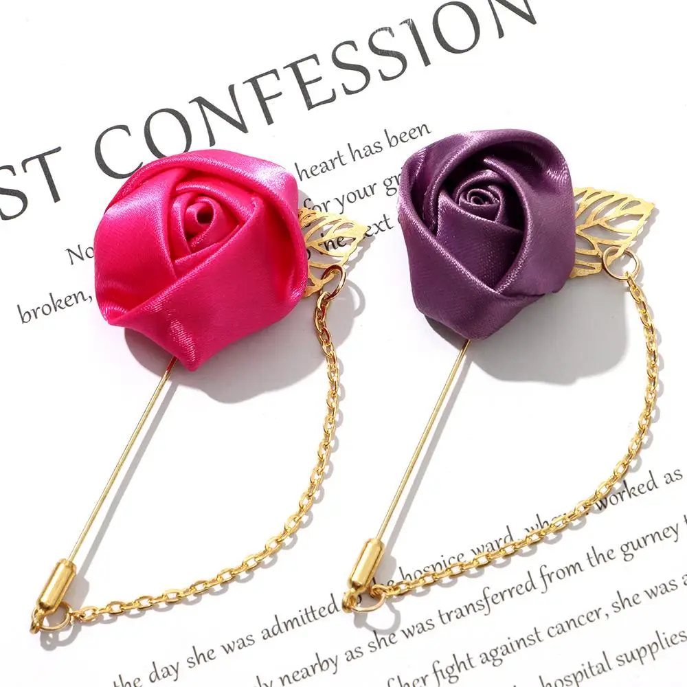 Lapel Pin เข็มกลัดแฟชั่น Pin เจ้าสาวงานแต่งงานตกแต่งผู้ชาย Boutonniere ที่ดีที่สุด Man Corsage เจ้าบ่าว Boutonniere Rose ดอกไม้เข็มกลัด