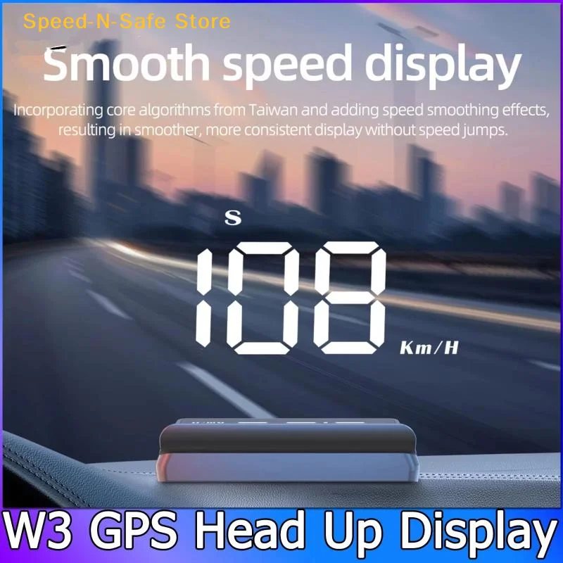 W3 GPS Car Head Up Display Fast GPS Connection Smooth Speed Display No Speed Jumps for Daily Commute Driving