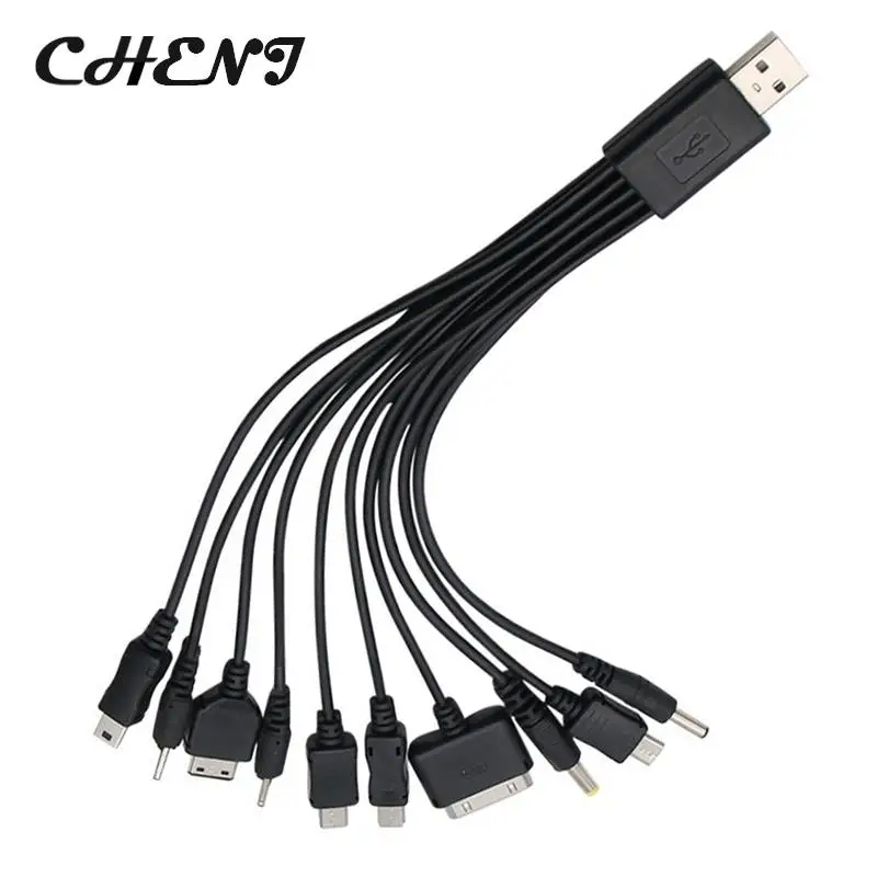 Multi Pin Cable Charger USB Adapter Cable Data Wire Cord 10 in 1 Multifunction USB Data Transfer Cable Universal