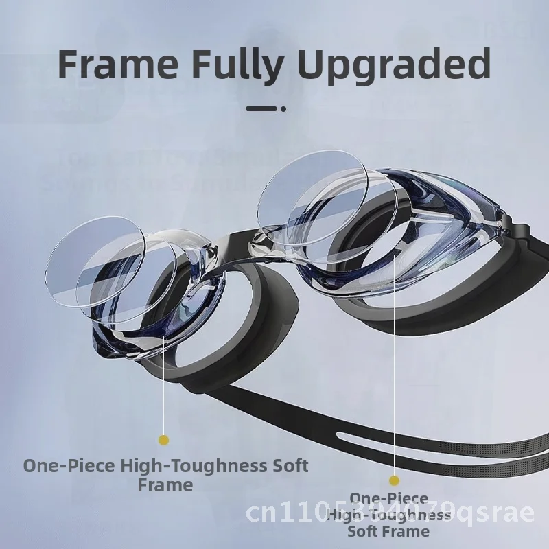 

Unisex Waterproof Anti-Fog HD Swimming Goggles Myopic Diving Goggles for All Users Black Solid Color with Adjustable Nose Clip
