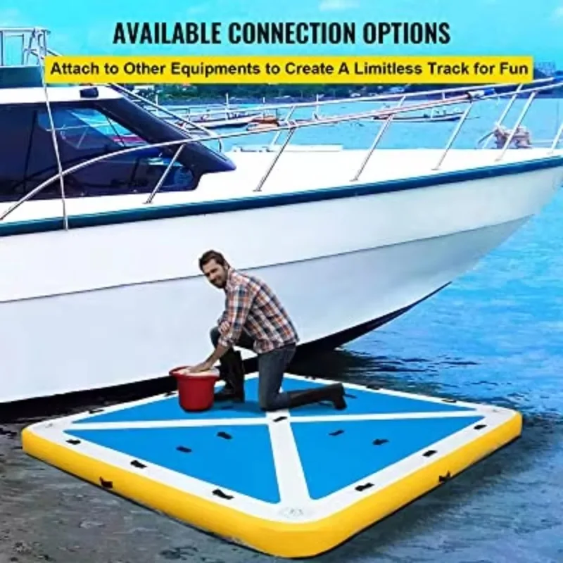 Inflatable Floating Platform Swimming Water Island Jet Ski Dock Mat Floating Yacht Dock Walkway for Sale