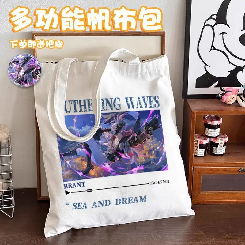 Cantrella Blanquet Trendy Merchandise Large Capacity Canvas Student Tote Shoulder Bag Gift For Someone Ani