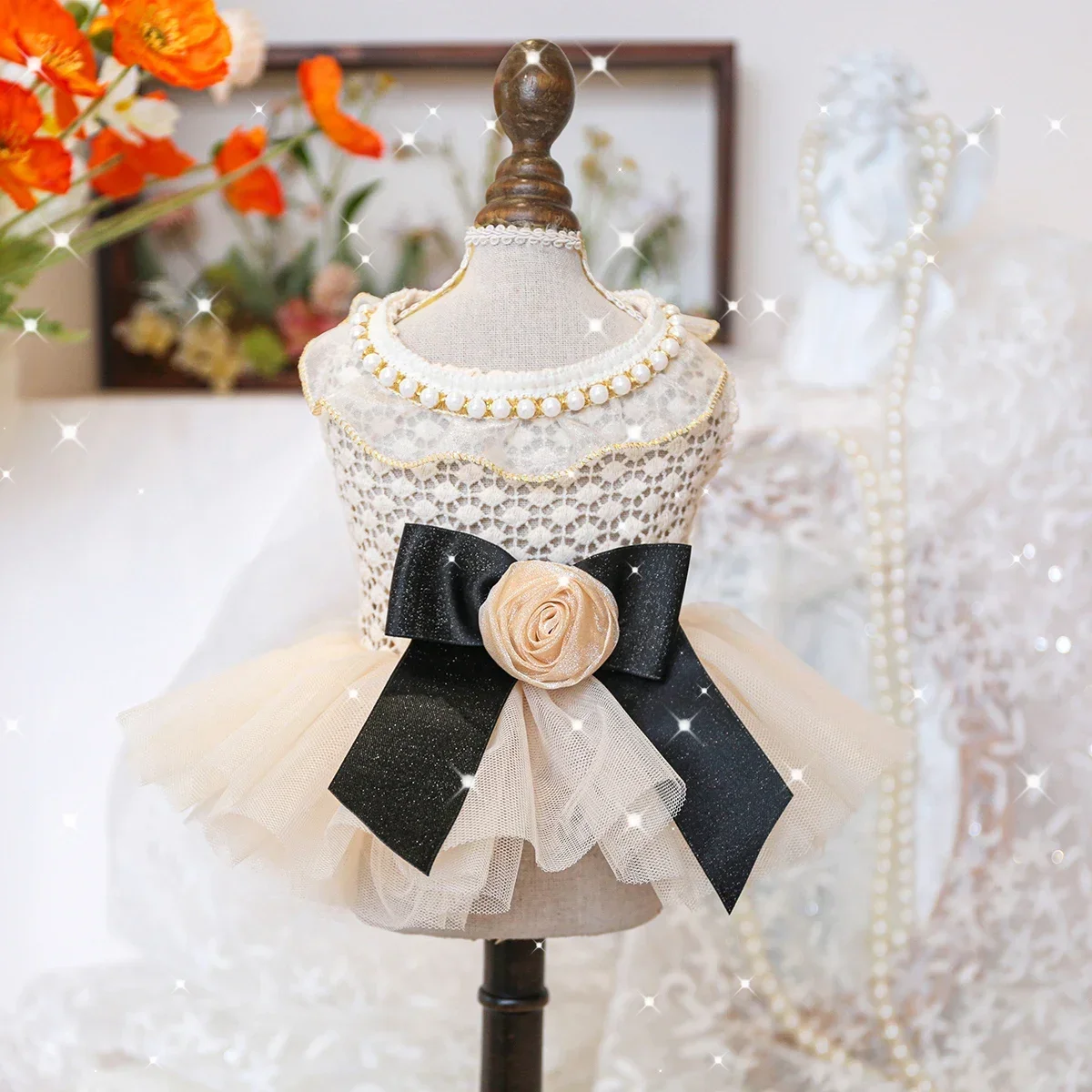 Vestido de novia Miss Coco, vestido para mascotas, perro, gato, antipérdida de cabello, vestido de princesa hueco de verano