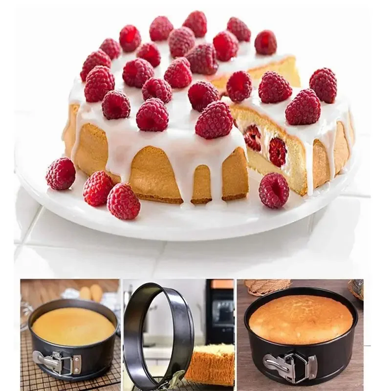 Cake Pan Carbon Steel Non Stick Leakproof Cake Baking Pans with Removable Bottom Round Mold for Home Kitchen Bakery