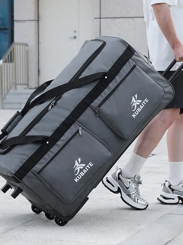 large-capacity-portable-travel-bag-camping-blanket-storage-waterproof-outdoor-luggage-carryon-suitcase-with-rolling-wheels