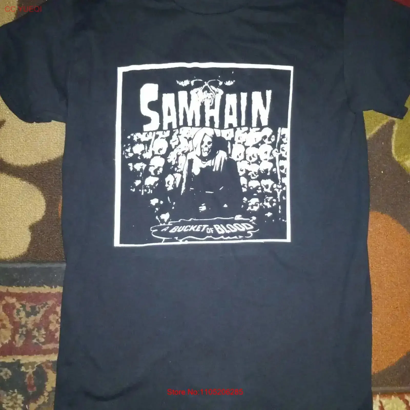 Large SAMHAIN bucket of blood punk metal T Shirt Misfits danzig vintage Washed homme Top For Everyday Wear designer clothes
