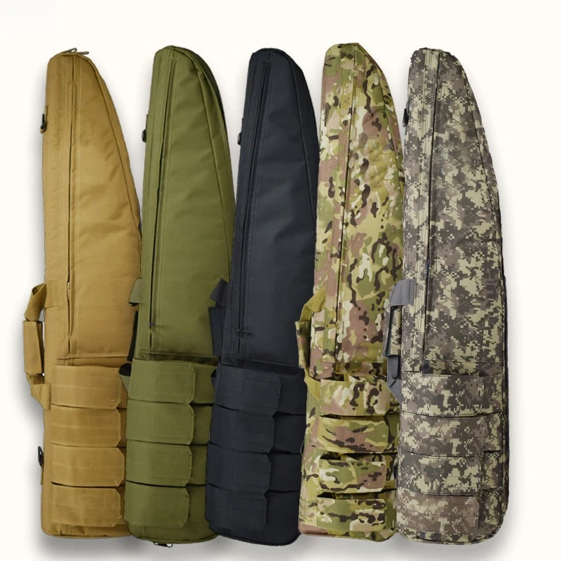 1M/1.2M Outdoor Tactical Gun Bag Storage Bag Camo Slant Opening Fishing Rod Bag Dual Carry Modes Padded Shockproof Protection