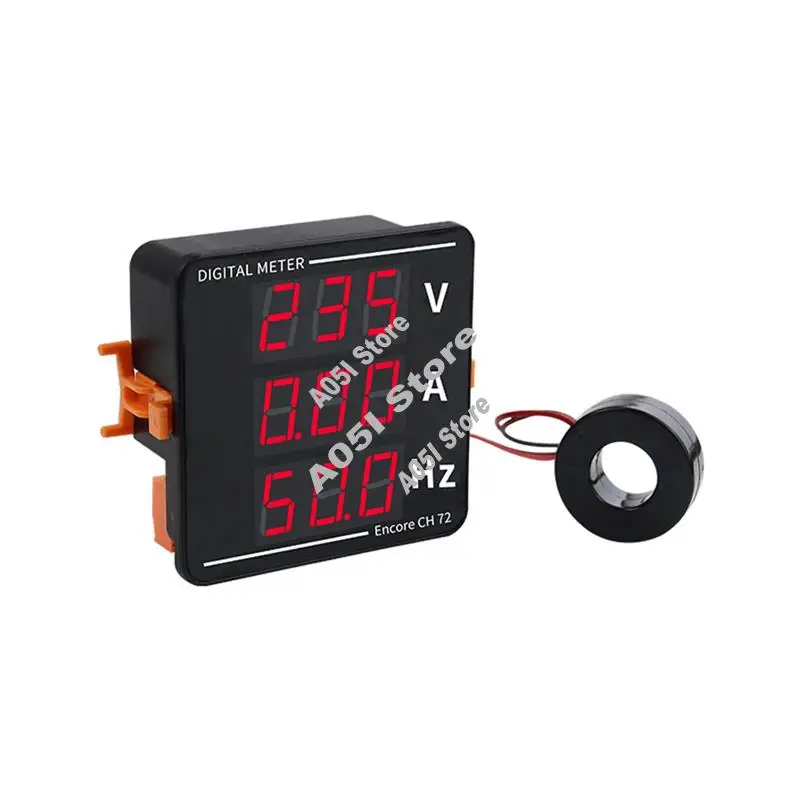 AC 전류계 전압계 3 디스플레이 전류 전압 주파수 측정기 AC50-500V AC0-120A 10-99.9Hz-A05I
