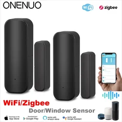WiFi or ZigBee Door Window Sensor Smart Home Wireless Door Open Close Detectors APP Remote Alarm Work with Alexa Google Home
