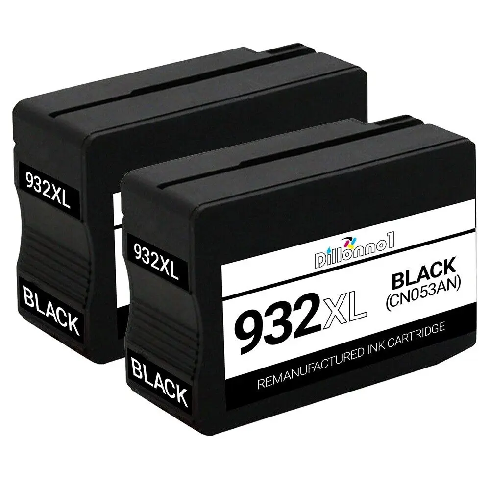 Tinta negra de alto rendimiento, accesorio para HP 932XL 932 XL, Officejet Serie 6100, 6600, 6700, 2 uds.