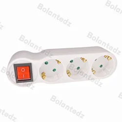 Drop Ship&Wholesale 16A European Type Conversion Plug 1 TO 3 Way EU Standard Power Adapter Socket Mar28