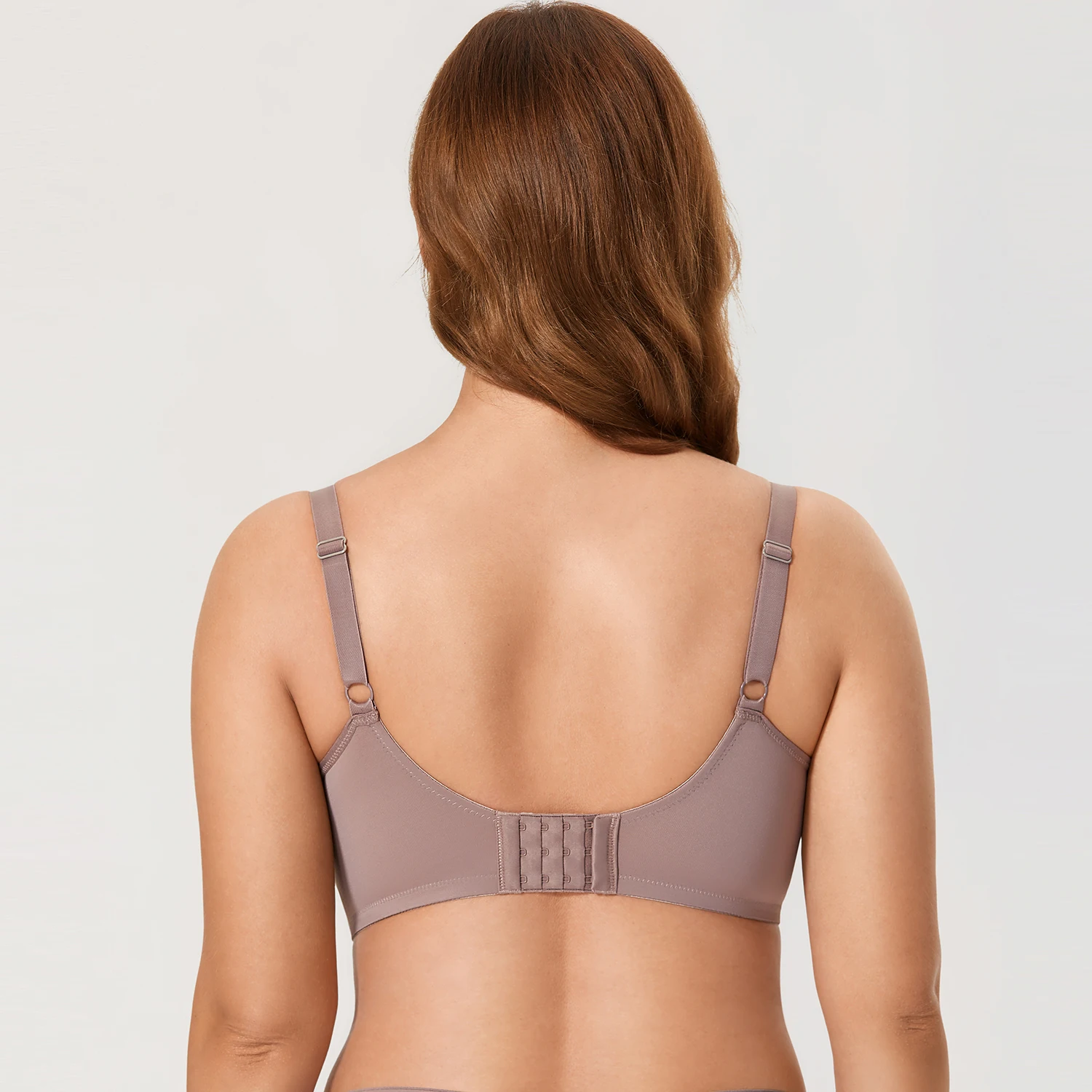 Damen-Push-up-BH mit vollständiger Abdeckung, Übergröße, durchsichtige Mesh-Spitze, ungefüttert, Bügel-Stütz-BHs für Damen-Dessous