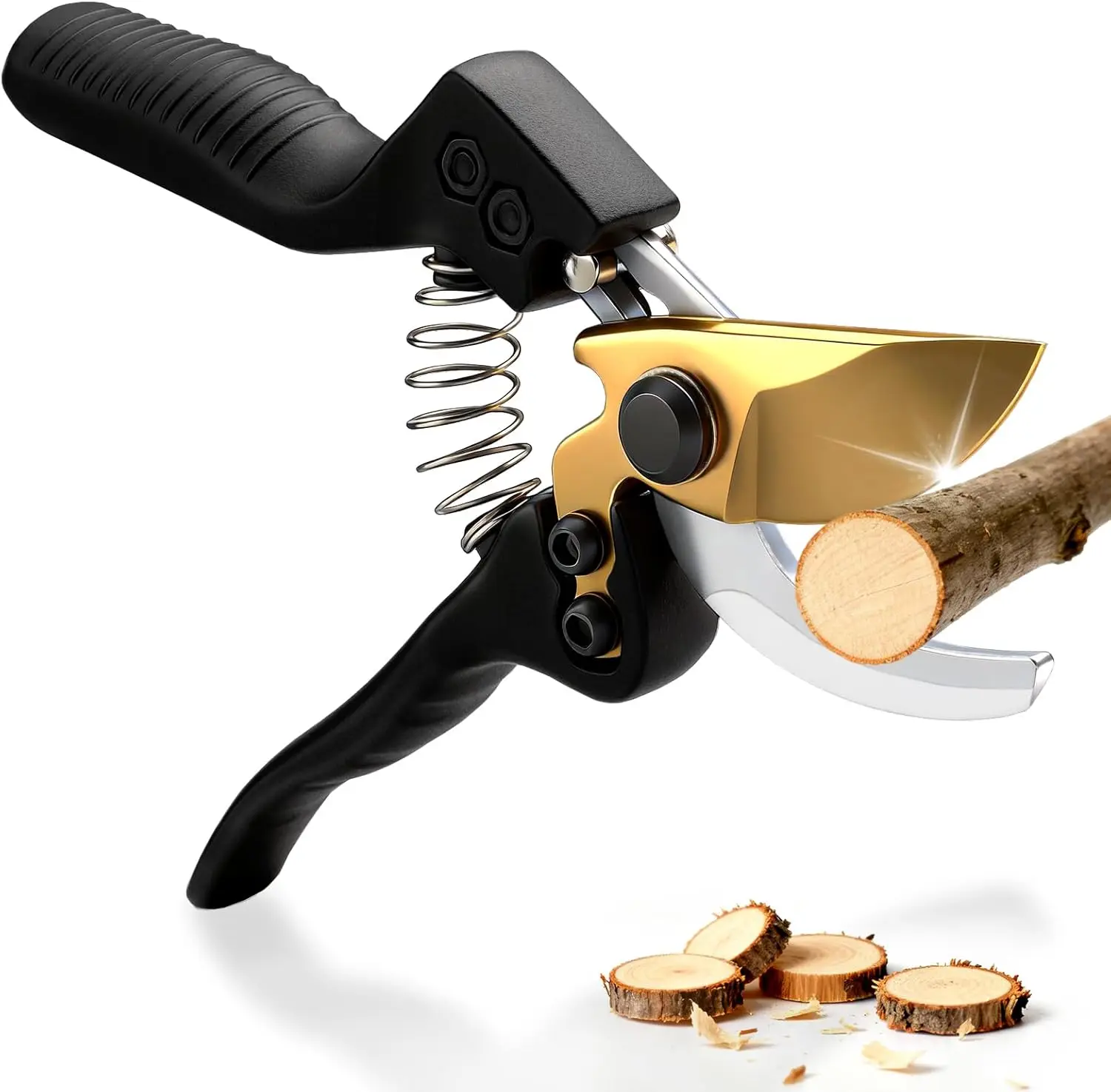 

Heavy Duty Bypass Pruning Shears with SK5 Steel Blade, Sharp Garden Clippers for Weak Hands, Rose Trimming Snips
