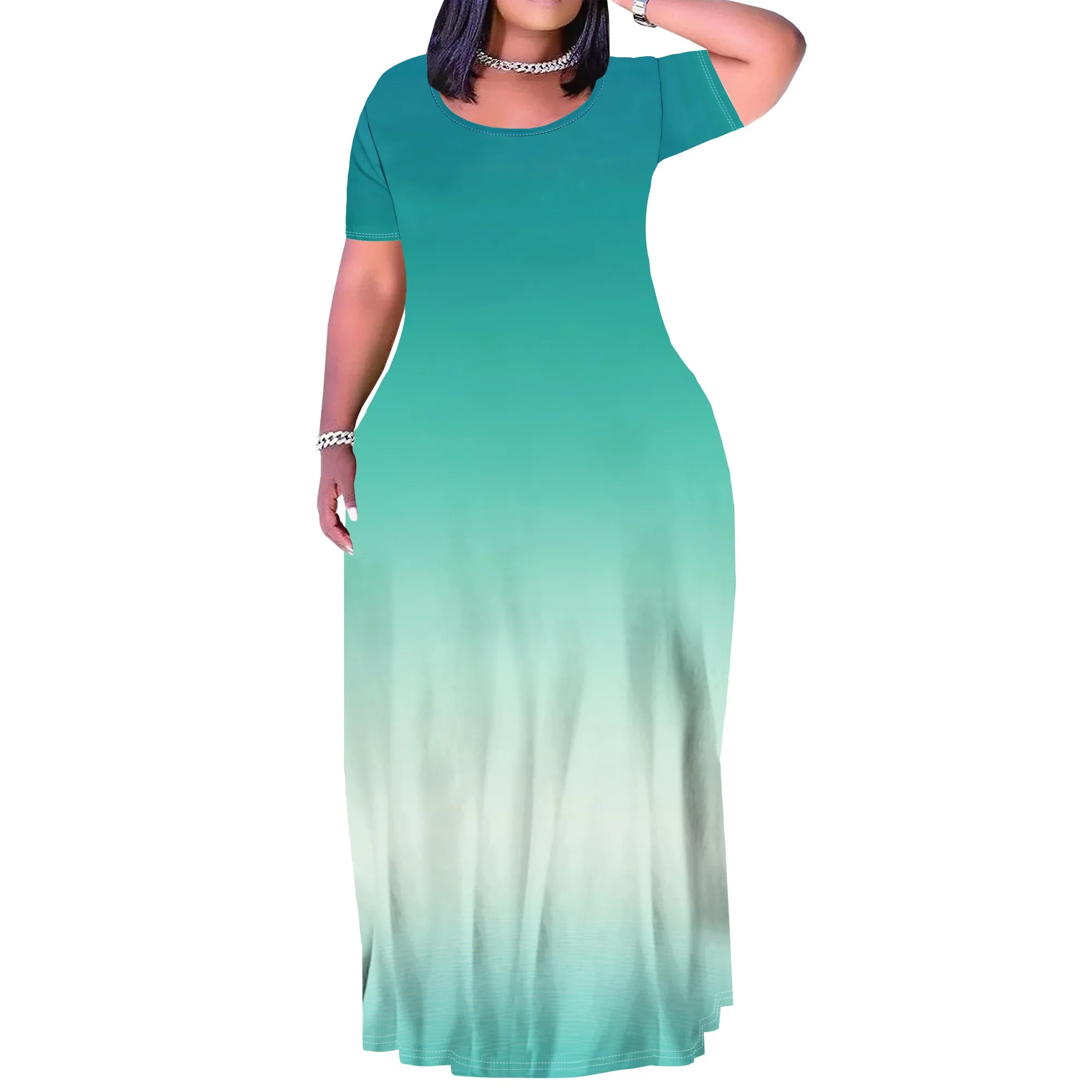 

Plus Size Maxi Summer Dress 90 s Outfits for Women Neon Loose Cute Dress