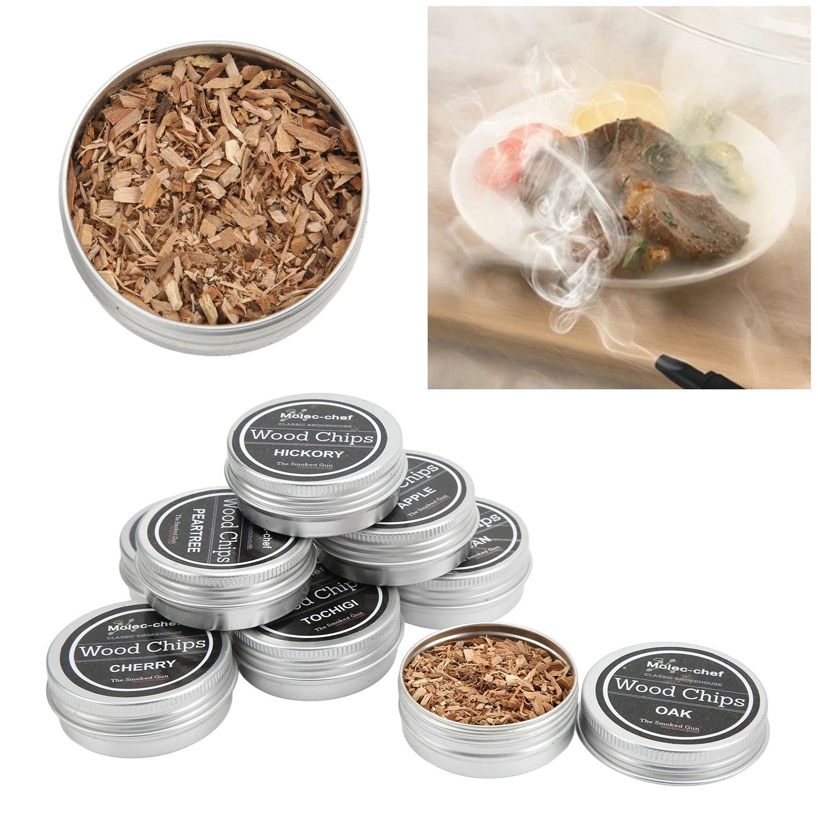 8pcs Smoky Cocktail Smoky Sawdust Cocktail Food Aroma Fumigated Molecular Gastronomy Wood Powder