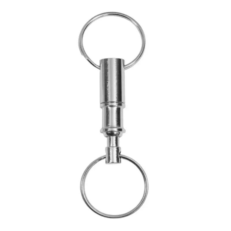 Quick Release Keychain Detachable Pull Apart Key Rings Keychains Double Spring Split Snap Seperate Chain Lock Holder Convenient