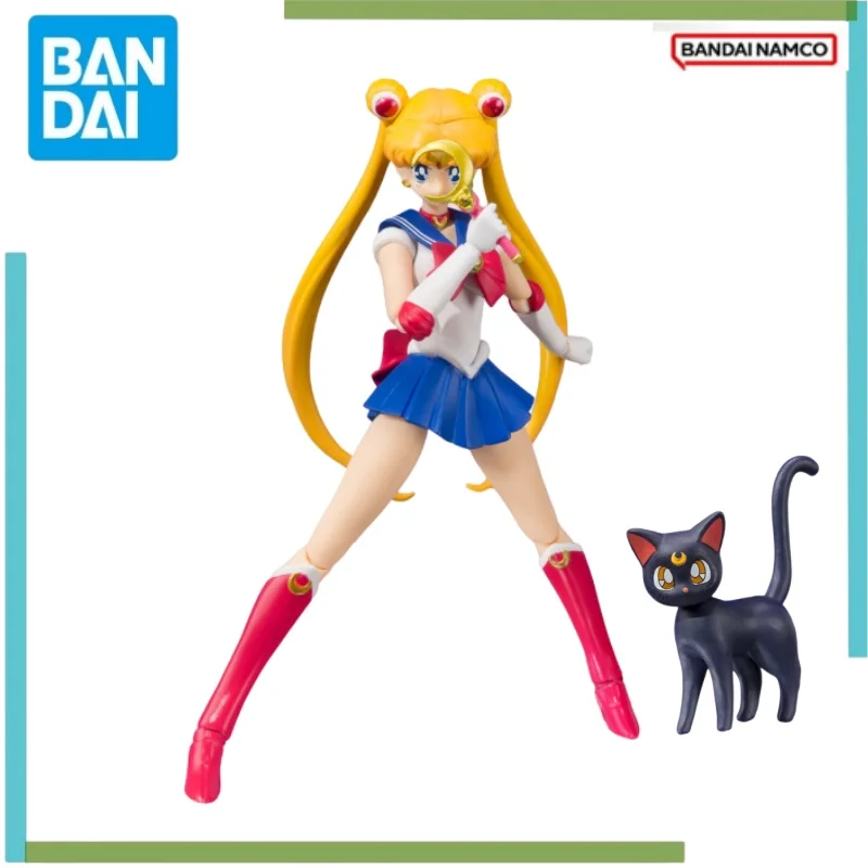 Bandai Original Anime Model Action Figure Sailor Moon SHF Tsukino Usagi Toys For Kids Christmas Gift Collectible Model Ornaments