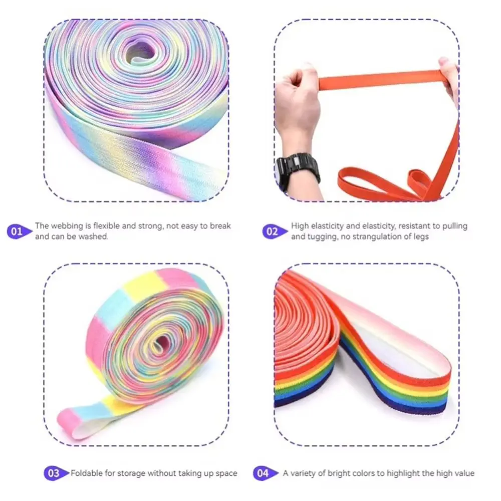 Highly Elastic Chinese Jump Rope 300cm Long Sports Skipping Rope Reaction Abilities Gradient Color Group Jump Rope Party Favors