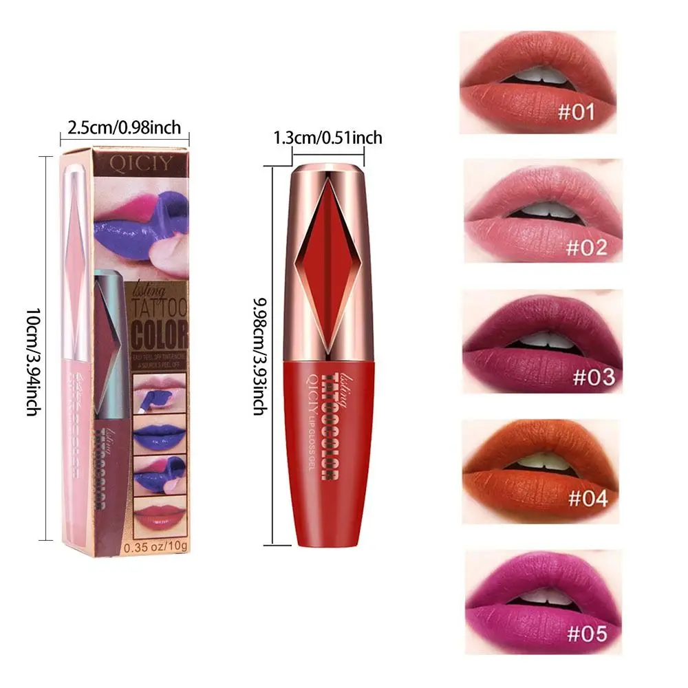 2Pcs Matte Peel Off Lip Stain Long-Lasting Non-Sticky Cup Tear Lip Gloss Proof Tint Transfer Waterproof Lip Glaze Stage