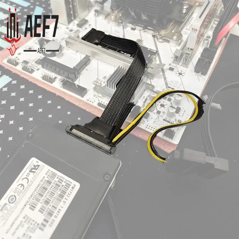 

AEF7-Silver-Plated M.2 For NVME To U.2 U.3 Solid State Drive SSD Adapter PCI-E 4.0 GEN4 High Speed Riser Extension Cable