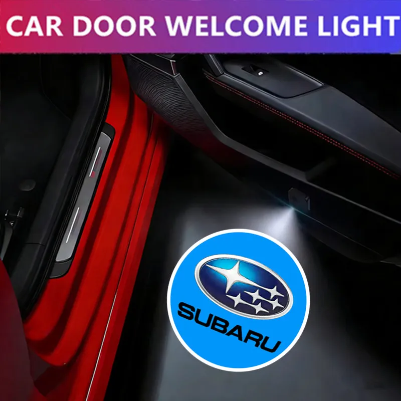 

2X Universal LED for Subaru Forester XV Legacy WRX Tribeca Levorg BRZ Logo Wireless Car Door Welcome Projector Light Accessories