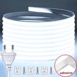 220V Led Strip High Brightness Waterproof COB LED Strip 220V with EU Plug for Room Bedroom Kitchen Outdoor Garden Lighting