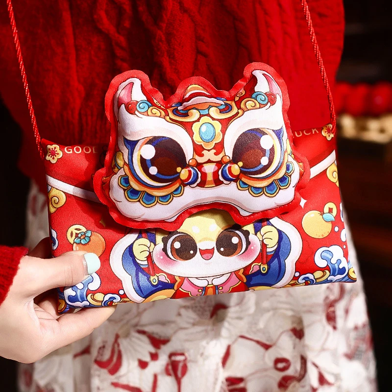 Lovely Shoulder Lucky Wallet Cute Cartoon Crossbody Bag Chinese Snake Year Red Envelope Creative Fashion Red Packet Gifts