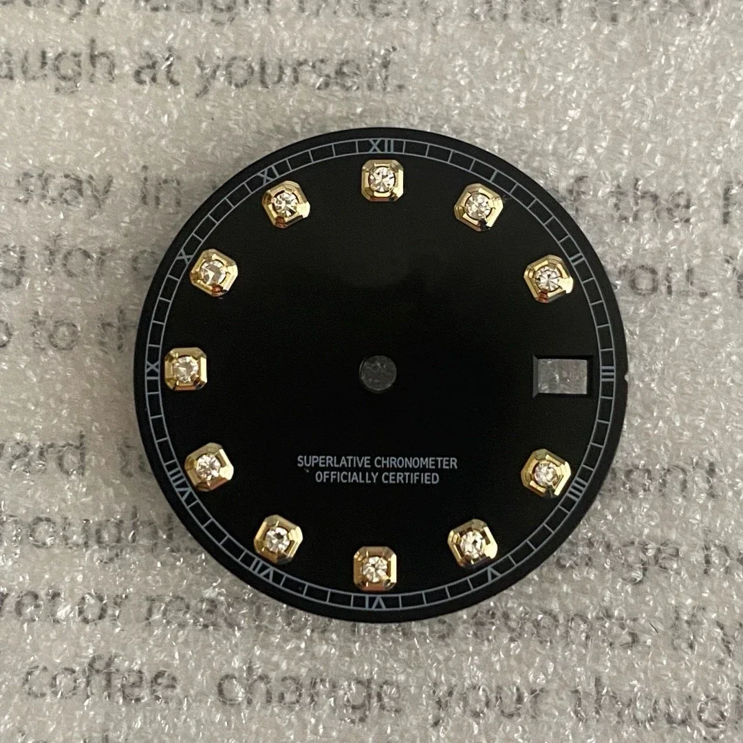 時計ムーブメント用アクセサリー,新しいダイヤモンド,グリーン,ブルー,パープル,ダイヤルまたはnh35,nh36,4r,直径28.5mm