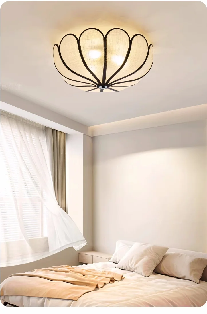 Nordic E27 Wabi Sabi Ceiling Lamp Bedroom Romantic Light