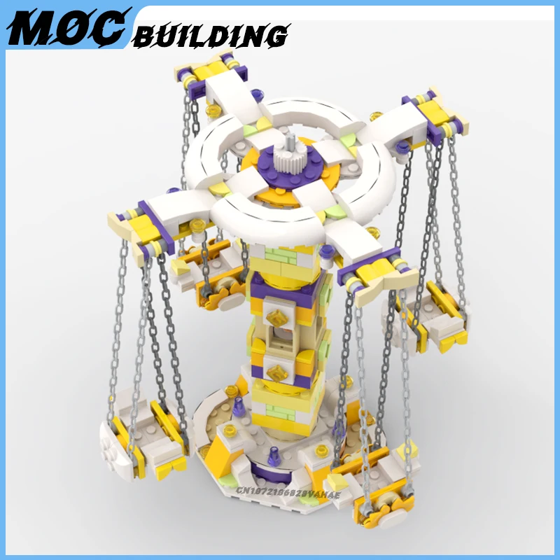 MOC Building Blocks Amusement Park Decoration Scene Kit Swing Ride And Ring Creative Toys DIY Assemble Bricks Collection Gifts