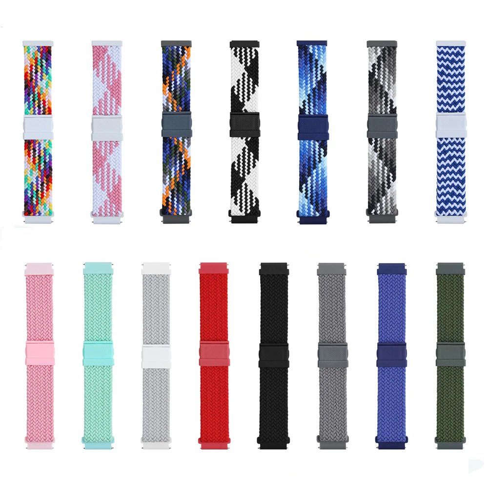 20/22mm Woven Nylon Straps For Xiaomi Watch S1 Pro/Color 2 Magnetic Buckle Smartwatch Bracelet For Mi S1 Active/Mi Bro Air Wrist