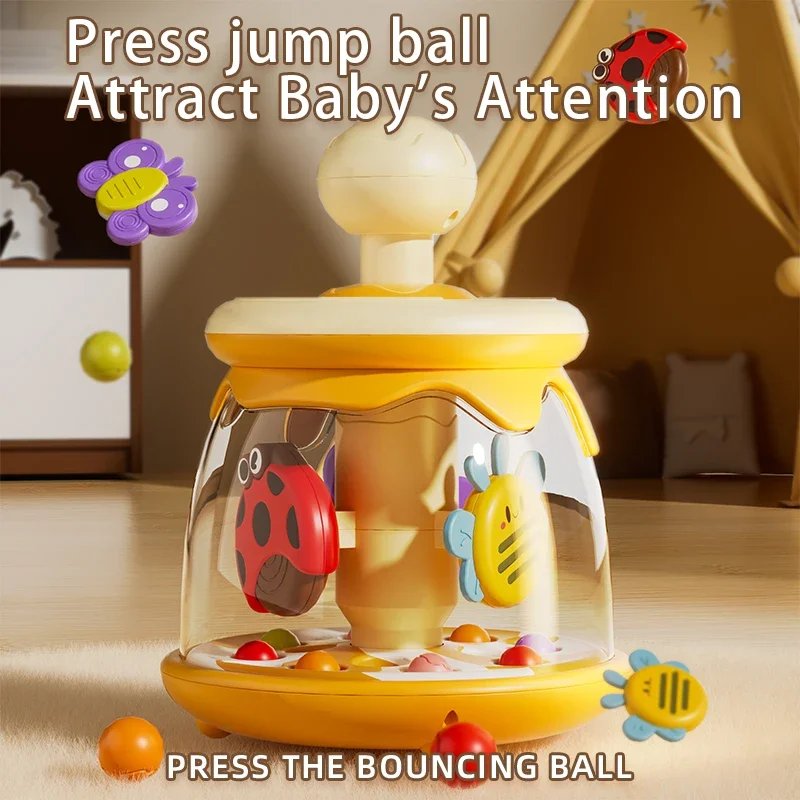 Baby Education Pressing Pressing Rotating with Insect&balls,hand Coordination, Soothing Toys for Kids Christmas Gift
