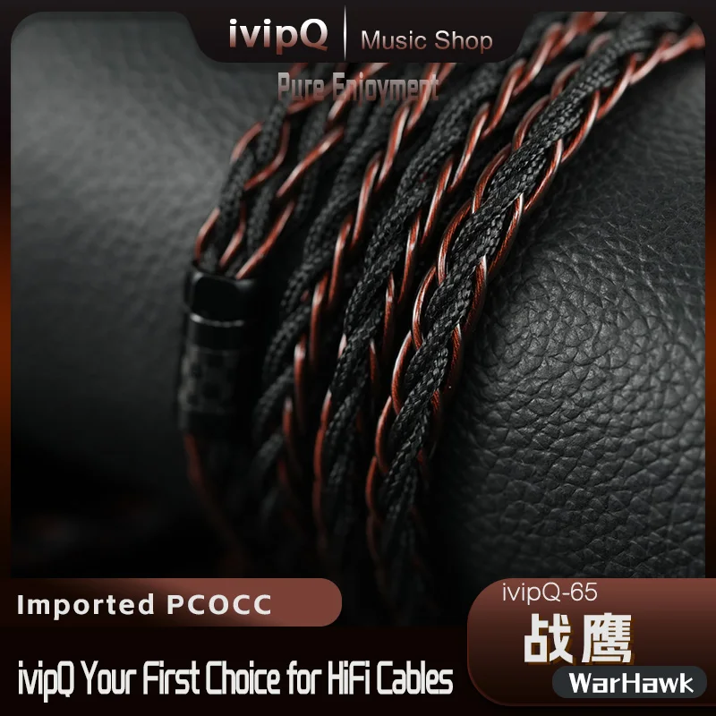 ivipQ-65 الحرب الصقر اليابان المستوردة PCOCC النحاس HiFi سماعة كابل 3.5/4.4 مللي متر 2Pin 0.78/MMCX/HD800 سوبر موصل IEM ترقية سلك