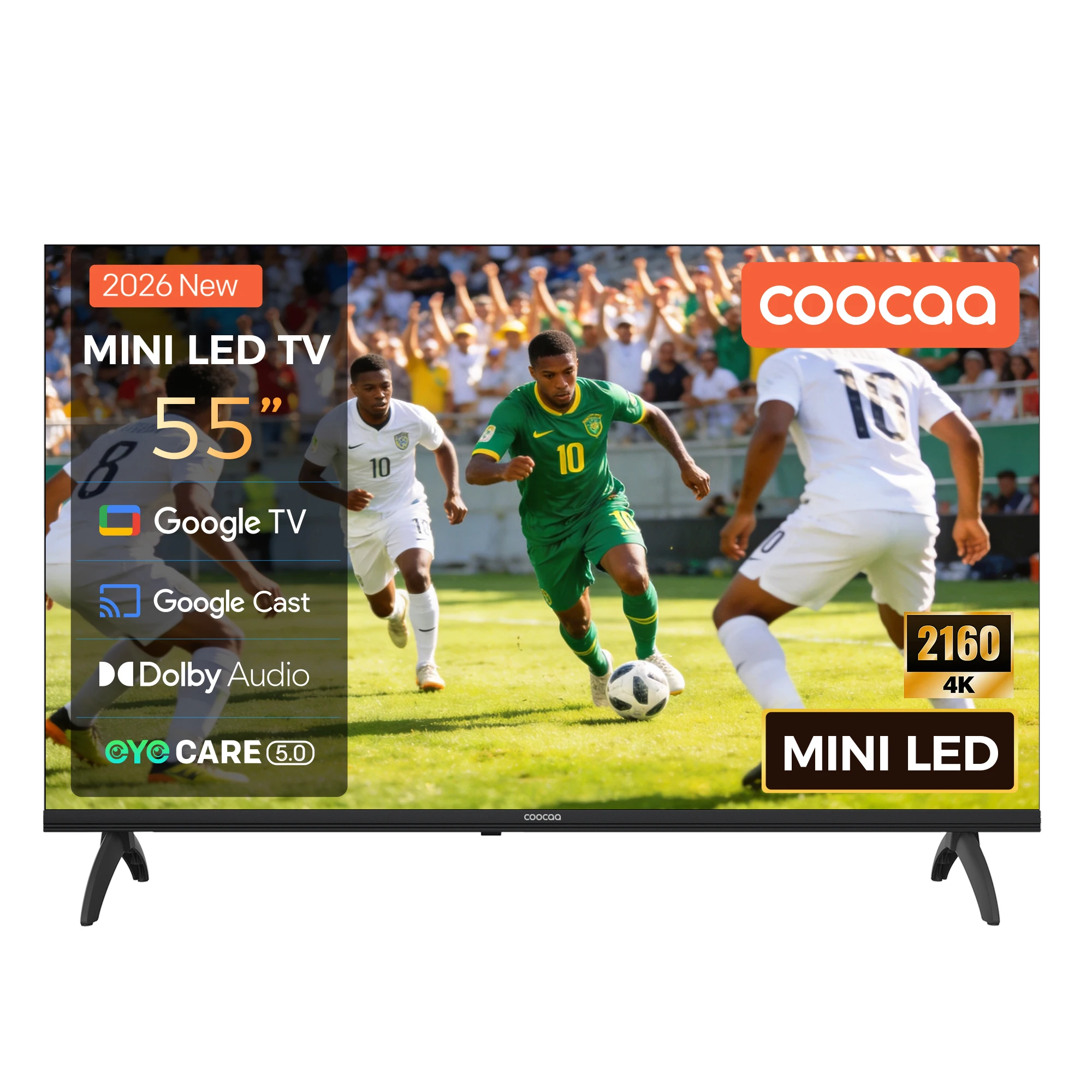 Coocaa 55" 4K Mini LED TV – Google TV, 300 cd/m² Brightness, 60Hz, HDR10+, MEMC, Matte Anti-Glare Screen, Local Dimming, Dolby Vision & Atmos, Game Mode,55CGNH70Z