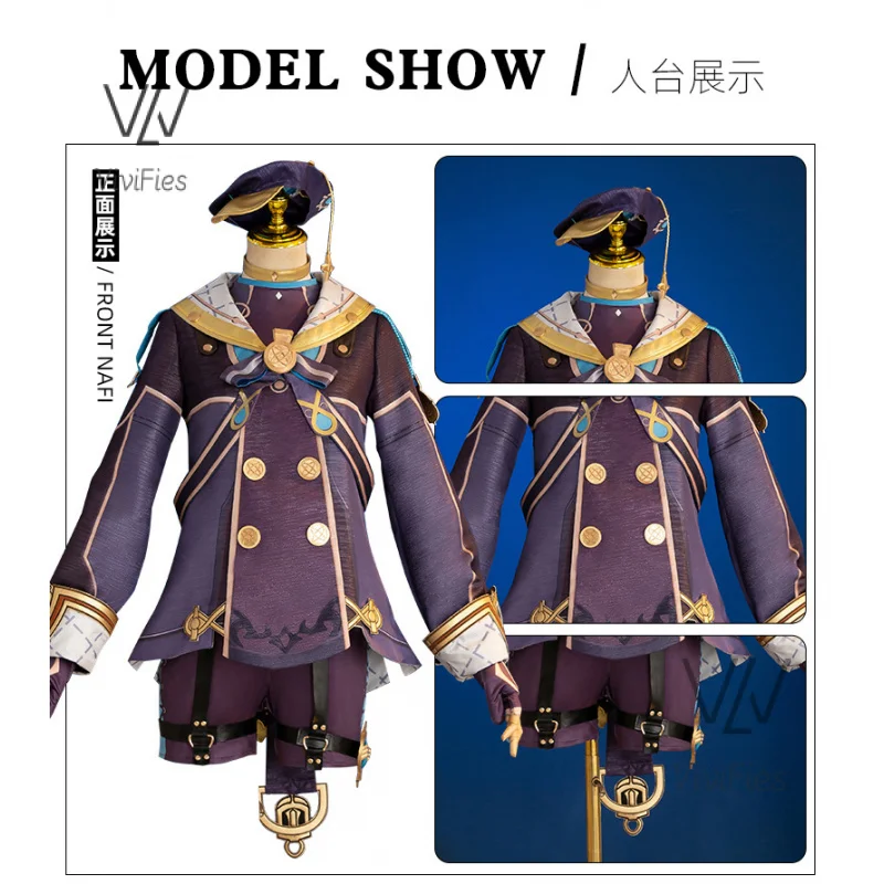 

New arrival Freminet cosplay costume Genshin impact Freminet cosplay wig uniform outfits cosplay with hat prop Freminet