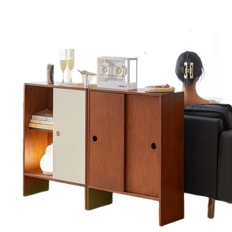 

Medieval style dining side cabinet Household entrance cabinet Modern simple living room storage cabinet