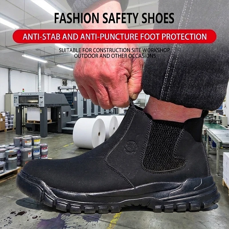 Men Unisex EVA Sole Steel Cap Kevlar Midsole Microfiber Upper Easy Wear Anti-Puncture Construction Shoes Safety shoes