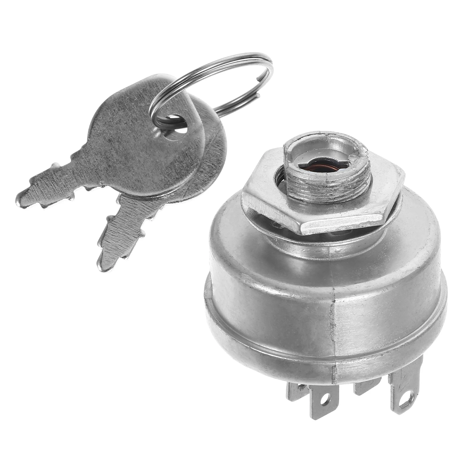 

Lawn Mower Ignition Switch with Key Silver Starter Replacement for Tractor Vehicle Practical Useful Durable Functional Gardening