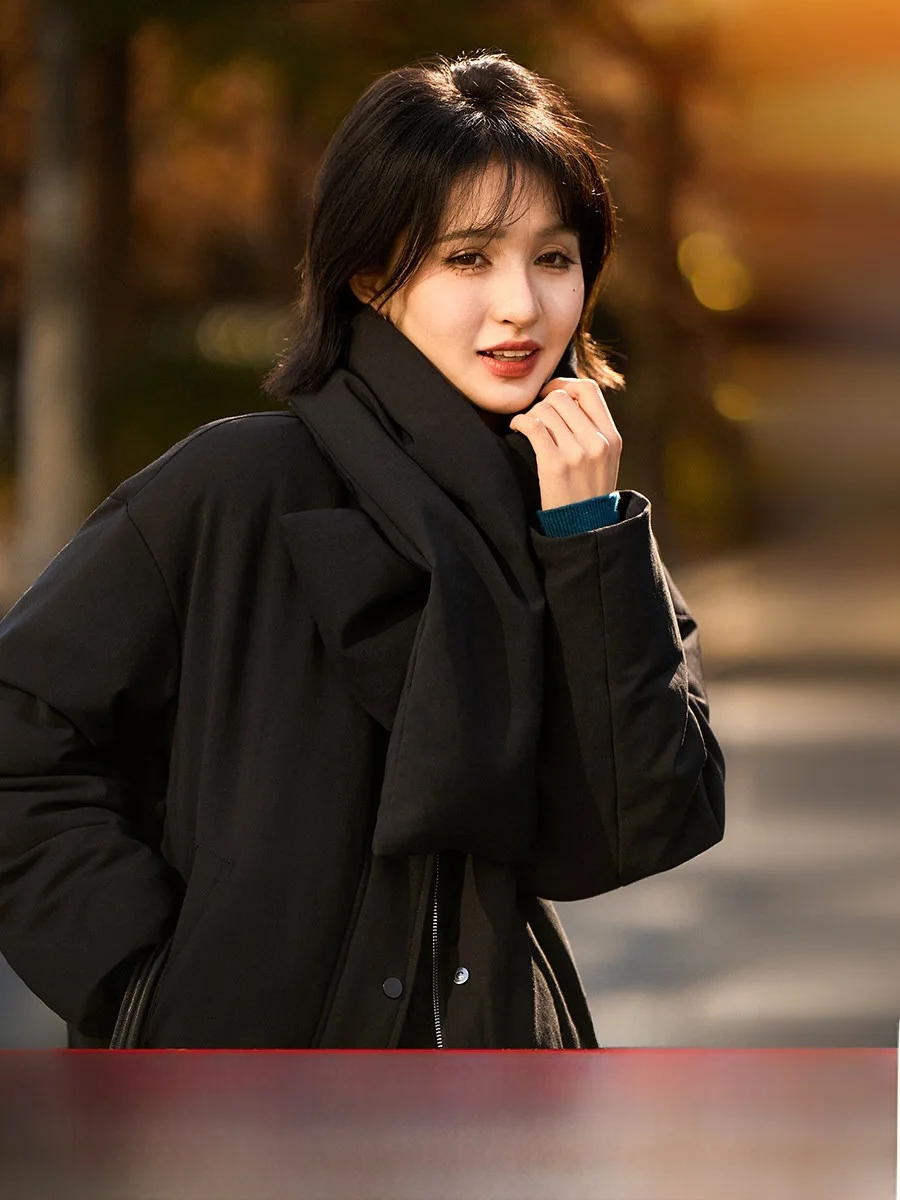 

Xhange Prague Winter Du down Jaet Women's Korean Sle Ne Warmer 90 Goose down Coat Warm Commute Sle Polyester Fiber