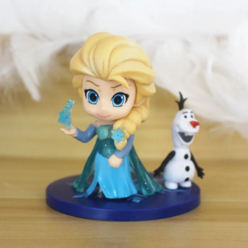 ฟิกเกอร์เอลซ่าแบบ Q-version สุดสร้างสรรค์ สำหรับตกแต่งเค้ก ของสะสมอนิเมะ ตุ๊กตาประดับตกแต่งภายในรถยนต์ ของตกแต่งโต๊ะทำงานขนาดเล็ก