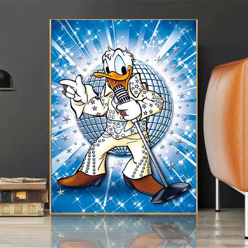 

Singer Donald Duck Diamond Painting Disney Cartoon Character Diamond Embroidery Cross Stitch Rhinestone Picture Handmade Gift