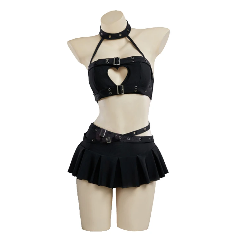 9 Style Women Sexy Two-Pieces Swimsuit Gothic Swimwear Bathing Suit Women Cute Bikini Suit Summer Sexy Black Beachwear Halloween view 4